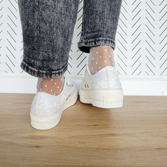 Converse Chuck Taylor Platform Pearls Lace 8.5 Women Shoes Party Sneaker A15197C - Picture 5 of 16